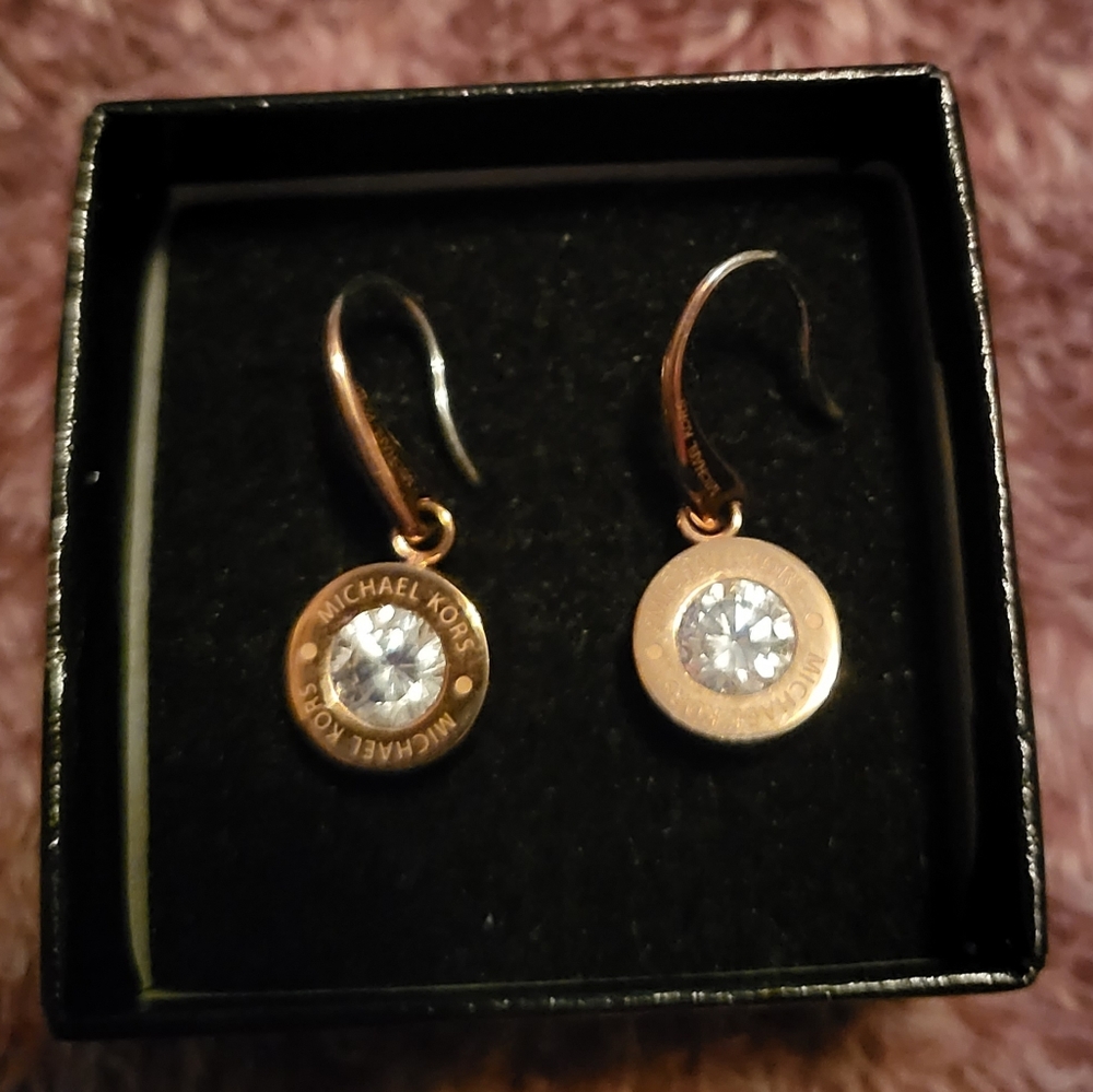 Michael Kors Gold Round Diamond Earrings